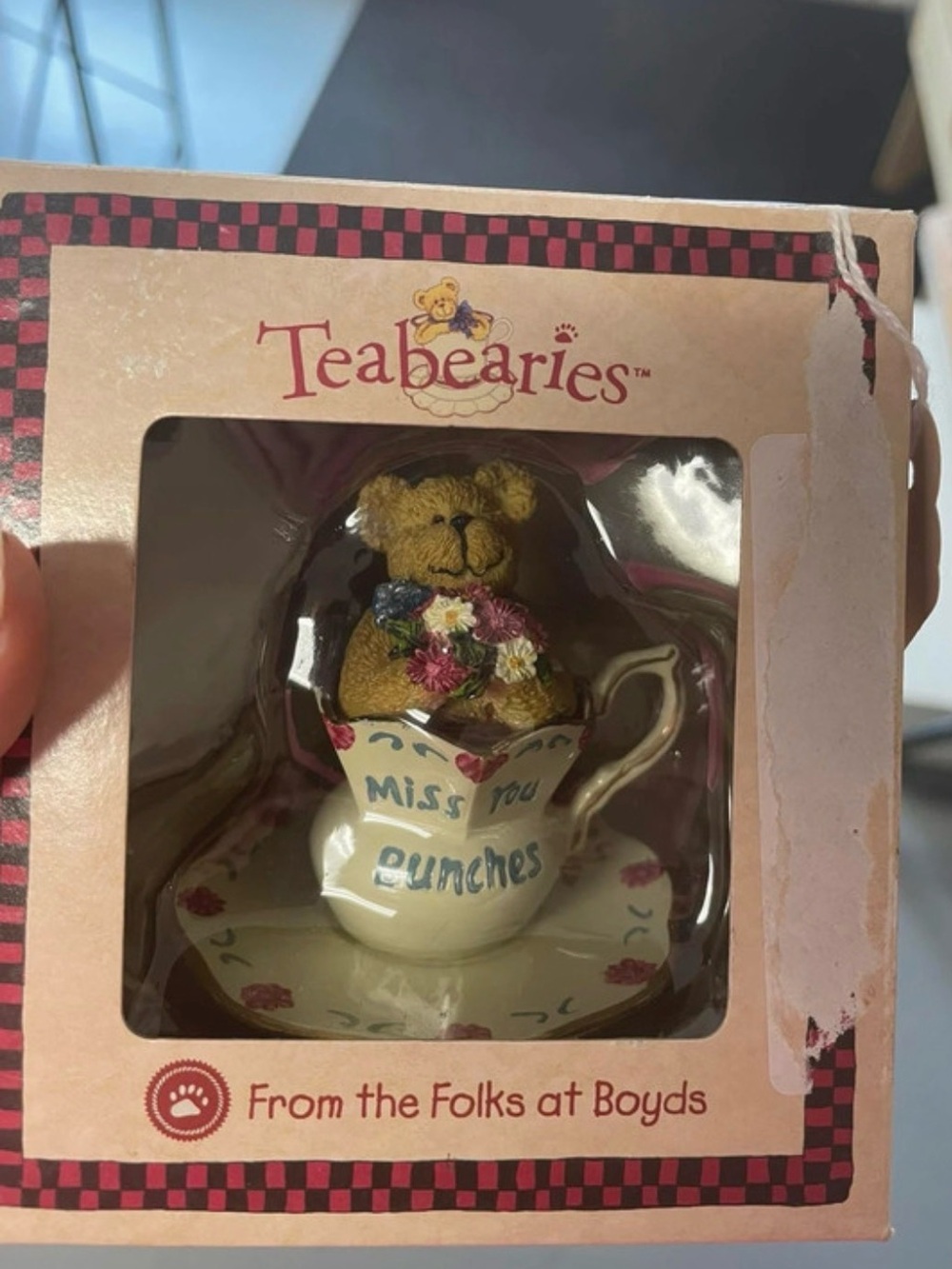 Teabearies 'Miss You Bunches' Ivory Teacup Bear Figurine by